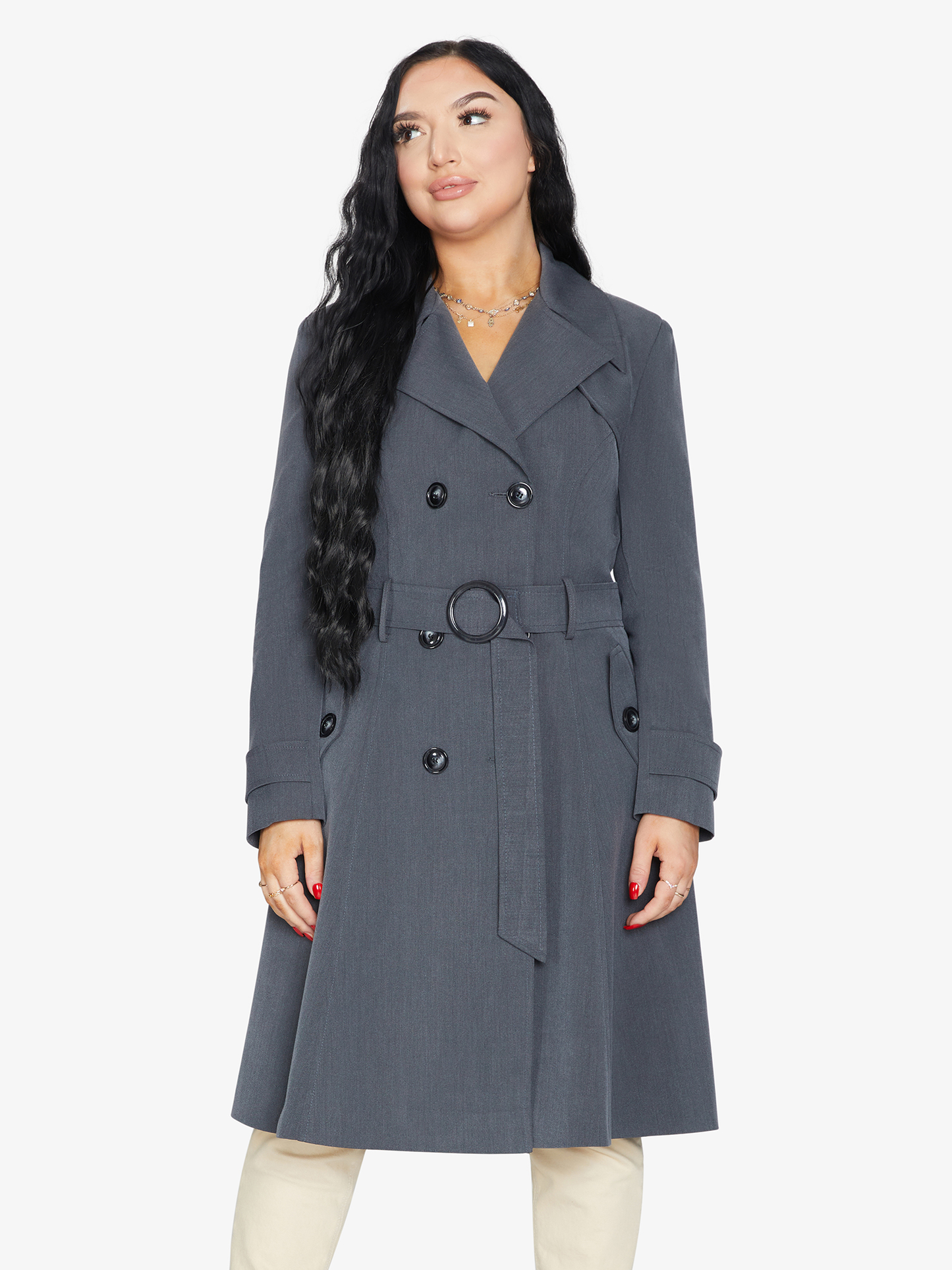 Double Breasted Trench Mac Coat