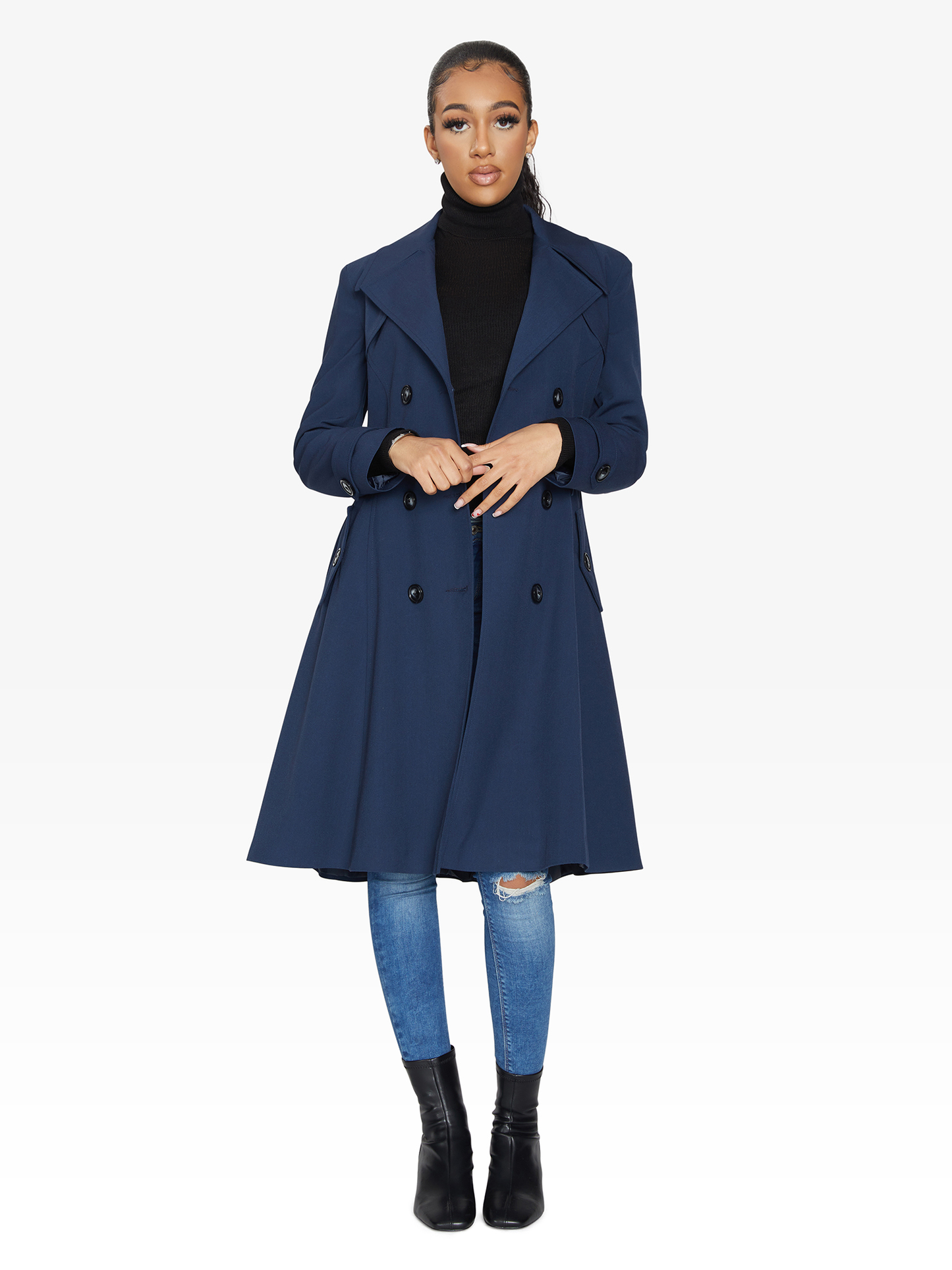 Double Breasted Trench Mac Coat