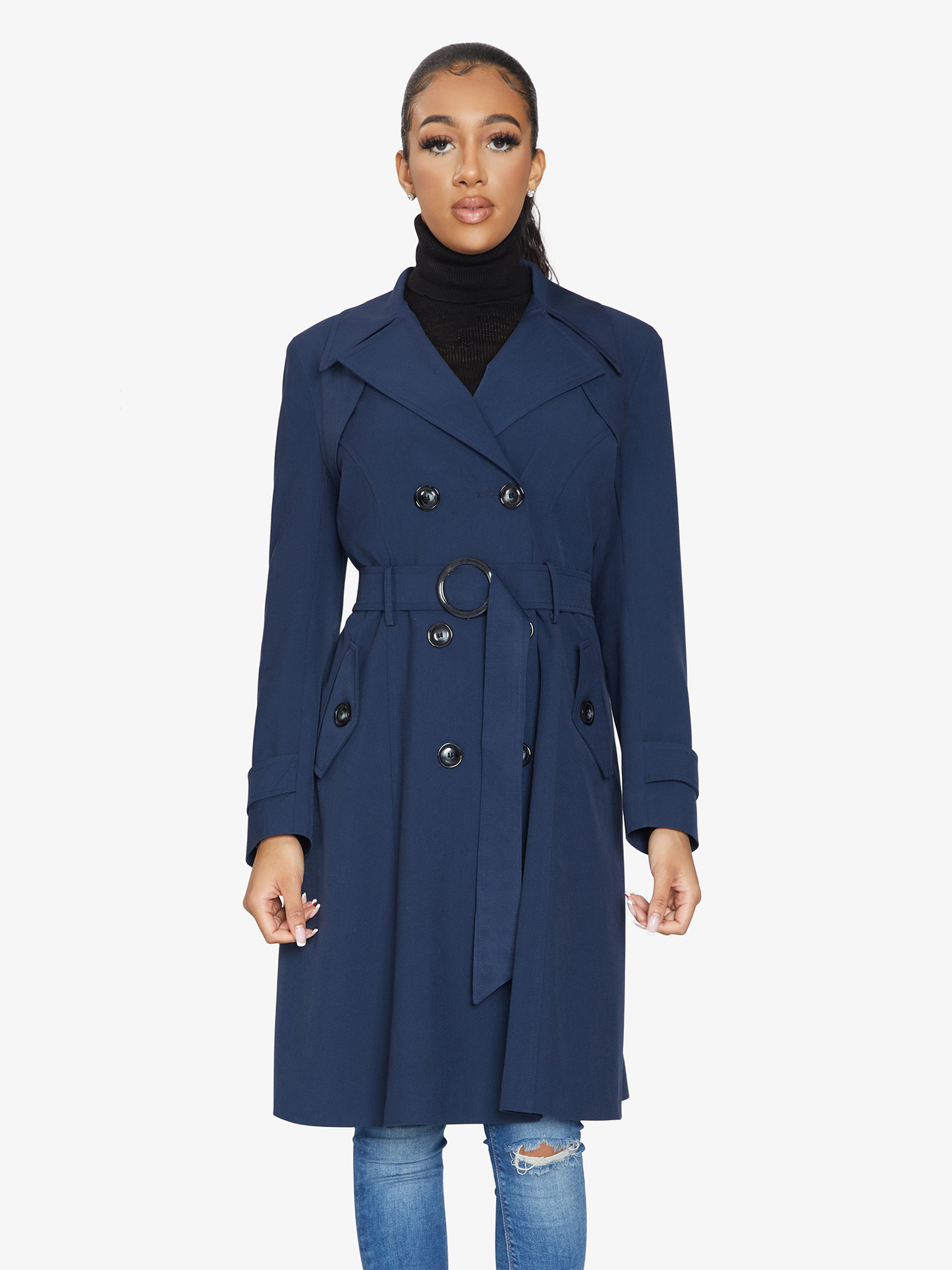 Double Breasted Trench Mac Coat