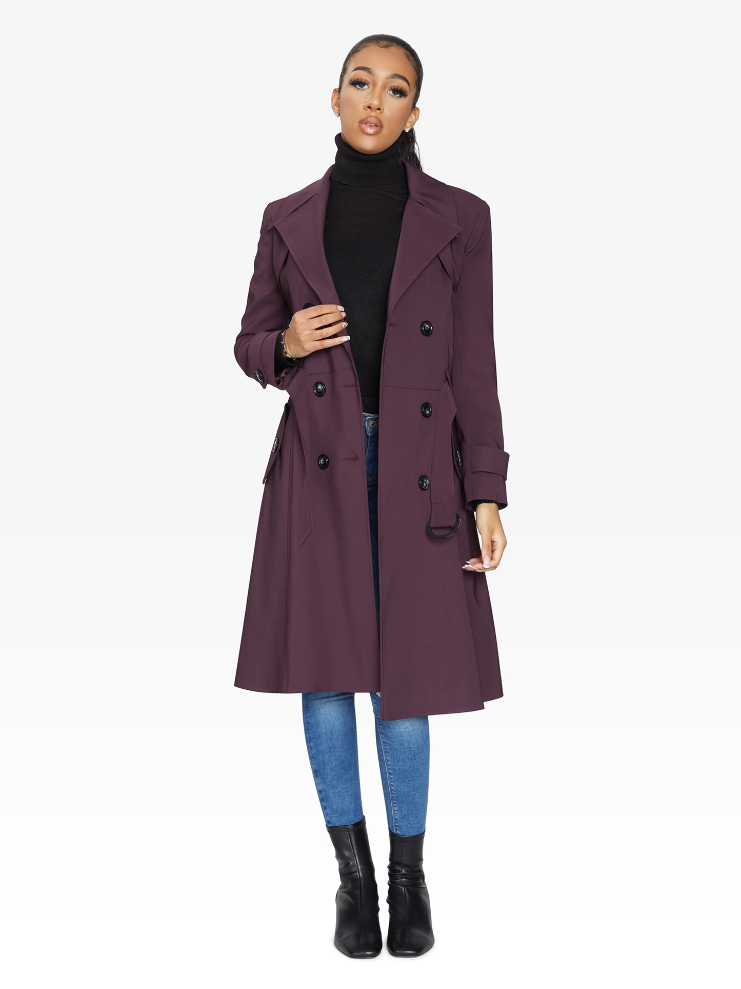 Double Breasted Trench Mac Coat