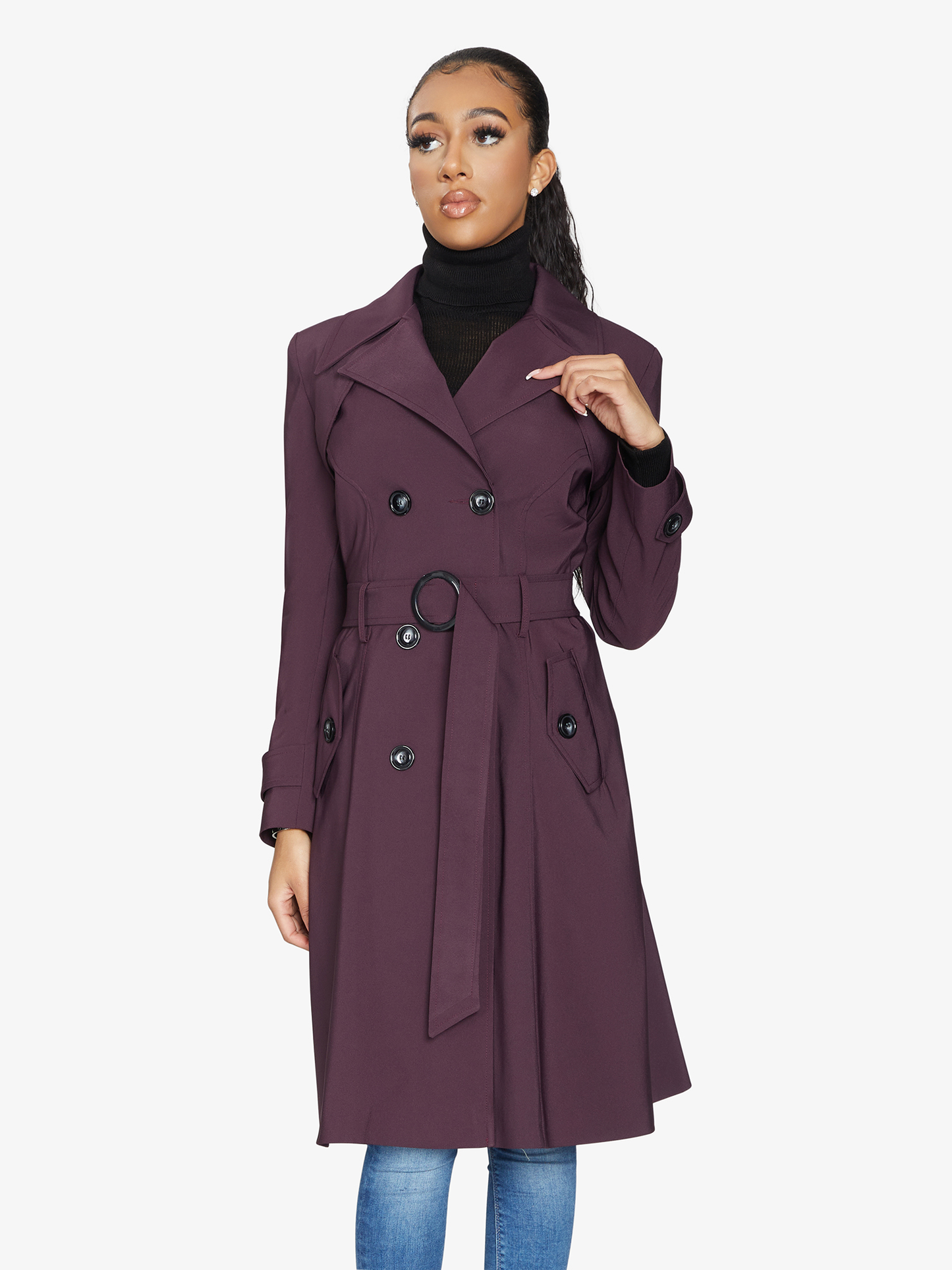 Double Breasted Trench Mac Coat