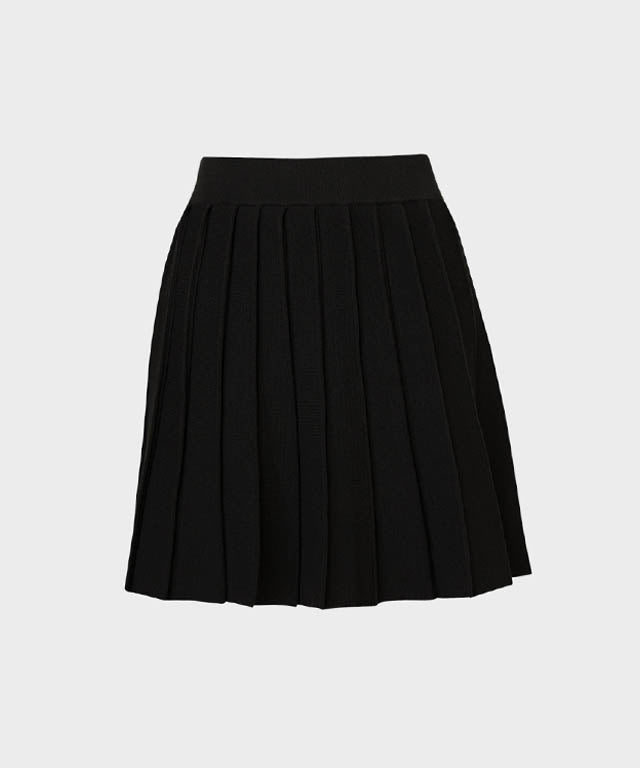 Valeria Golf French Wool Skirt - Black