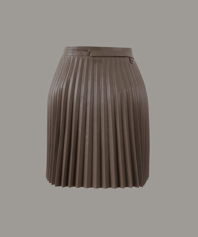 Valeria Golf Pleated Skirt - Brown