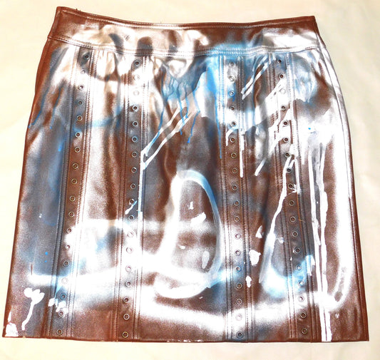 Vintage Leather Graphic COCO MINI Skirt