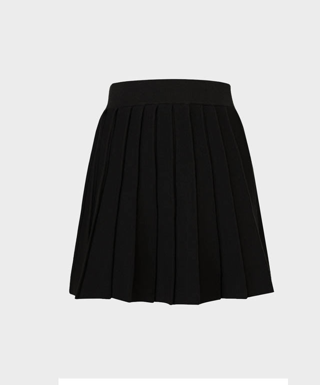 Valeria Golf French Wool Skirt - Black