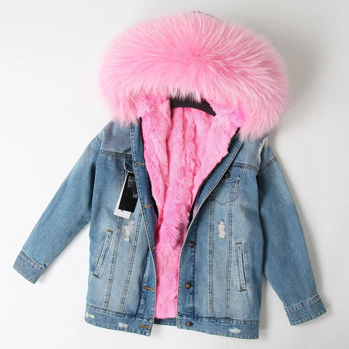 MENINA BONITA 2022 Winter Jacket Women Real Fur Coat Parka Real