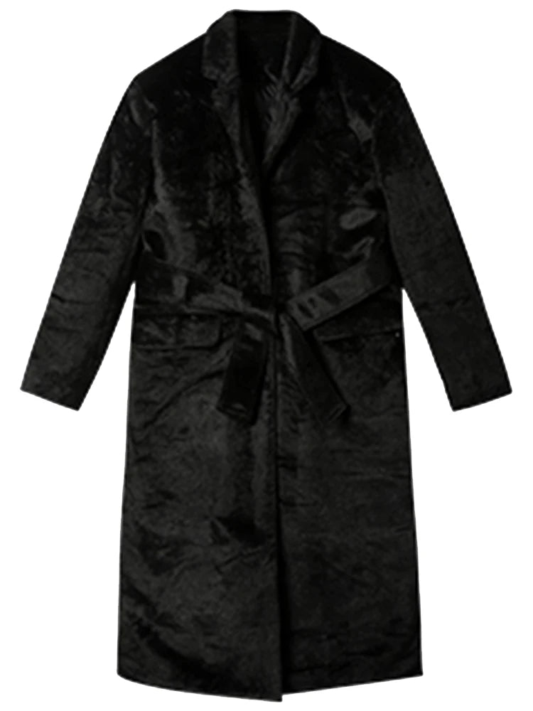 Black Fur Trench Coat