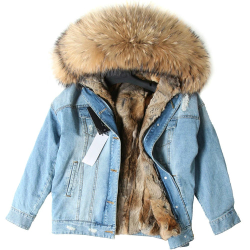 MENINA BONITA 2022 Winter Jacket Women Real Fur Coat Parka Real