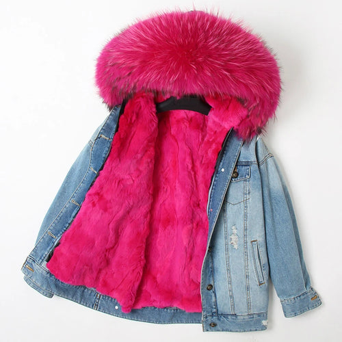 MENINA BONITA 2022 Winter Jacket Women Real Fur Coat Parka Real