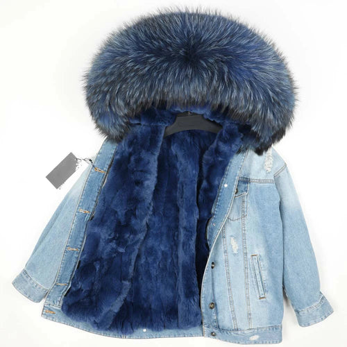 MENINA BONITA 2022 Winter Jacket Women Real Fur Coat Parka Real