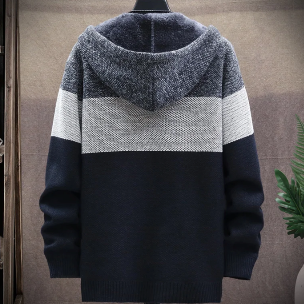 Mens Hooded Zipper Jacket Sweater Jacket