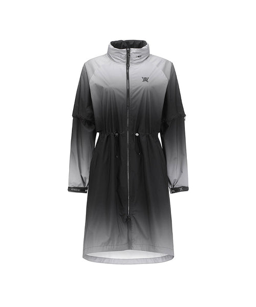 Valeria Golf: Women Gradation Long Rain Jacket - Black