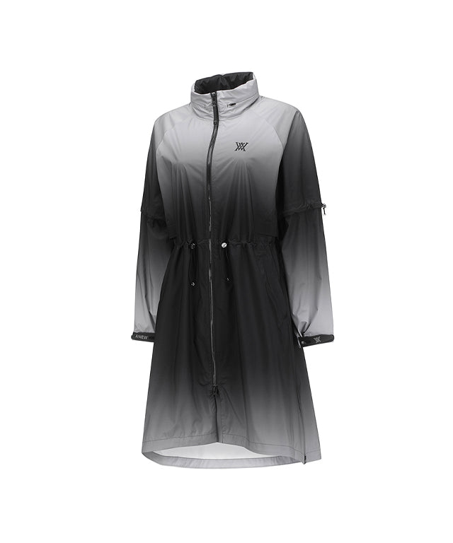 Valeria Golf: Women Gradation Long Rain Jacket - Black