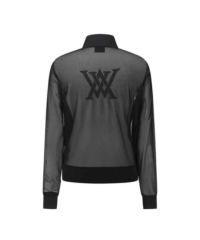 Valeria Golf:  Mesh Zip-Up Jacket - Black