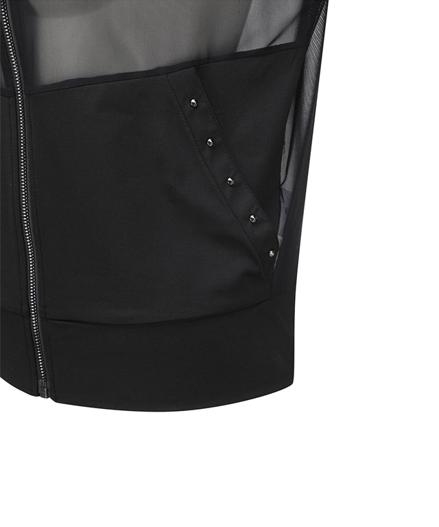 Valeria Golf:  Mesh Zip-Up Jacket - Black