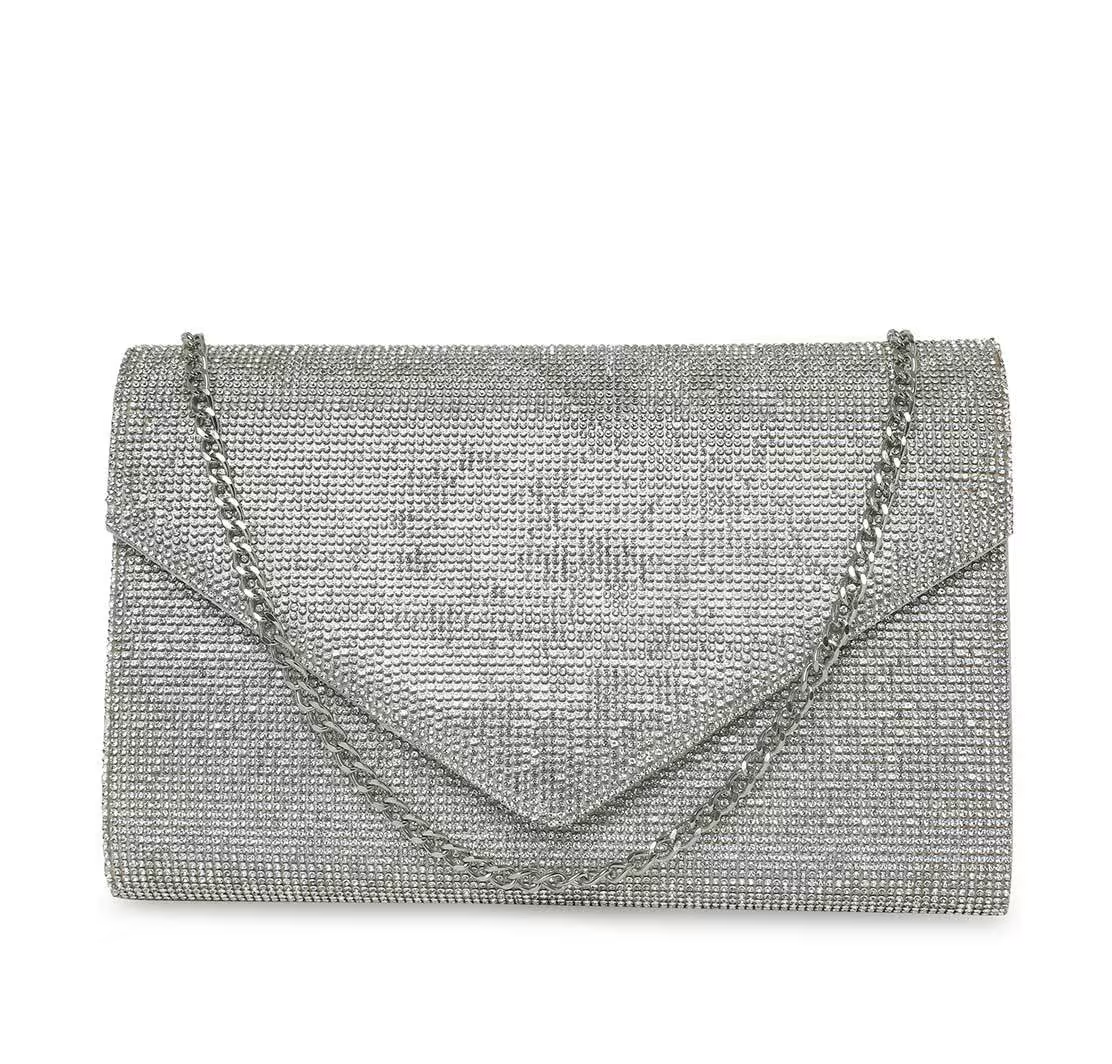 Embellished Clutch with Chain Strap