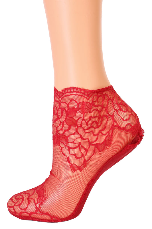 Red lace socks